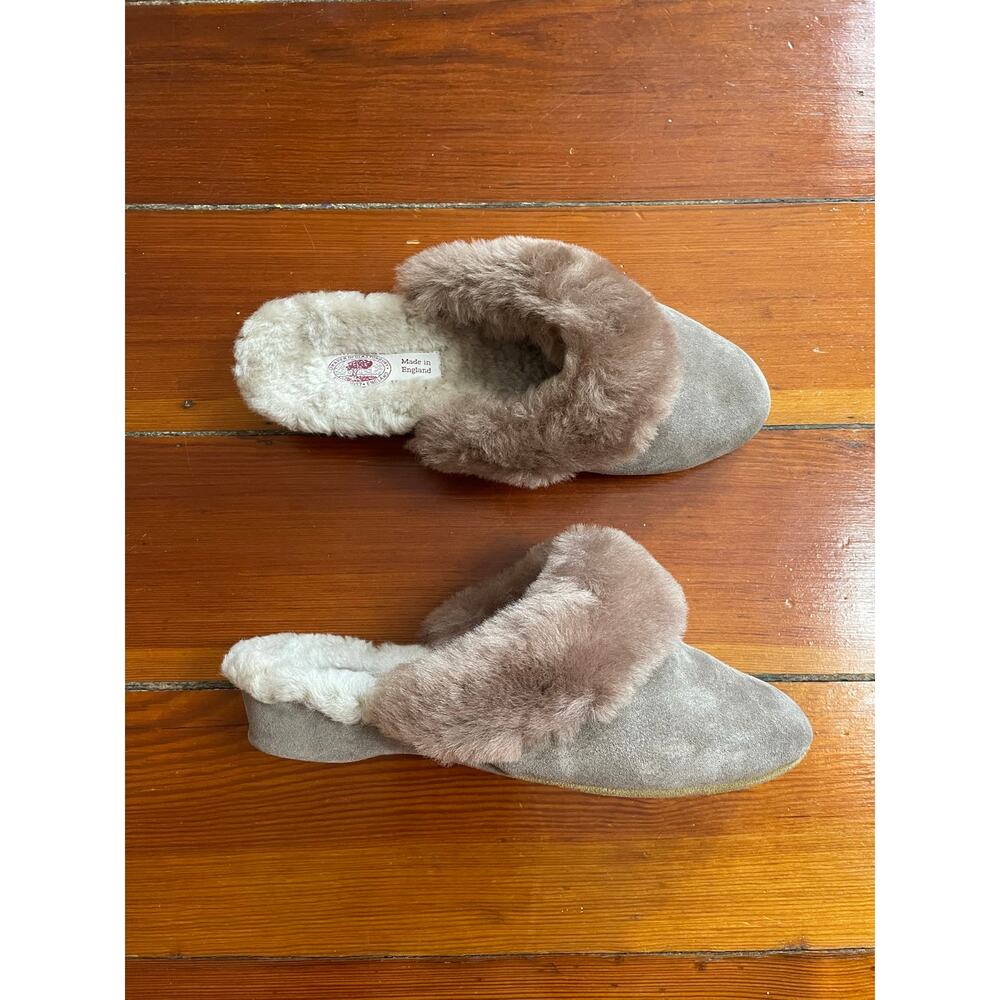 Draper of Glastonbury Sheepskin Mule Slippers Womens US 7 Made England